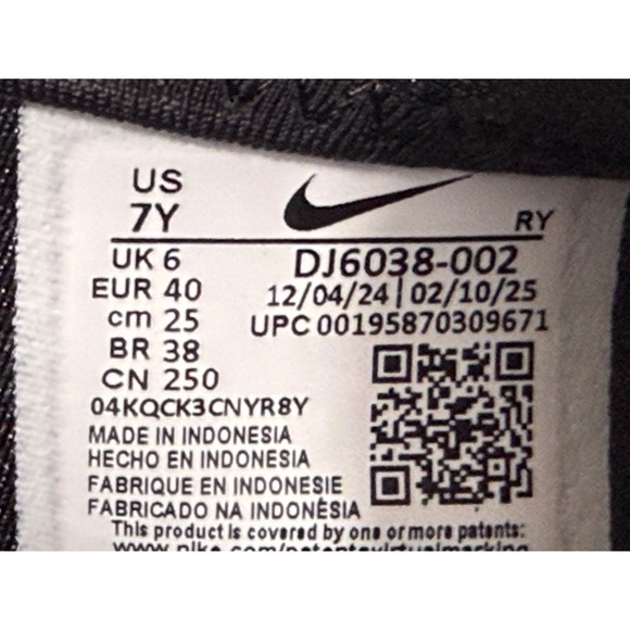 Nike Flex Runner 2 GS Kids Sneakers Size 7Y Women's 8.5 Black White Unisex New - Picture 8 of 8